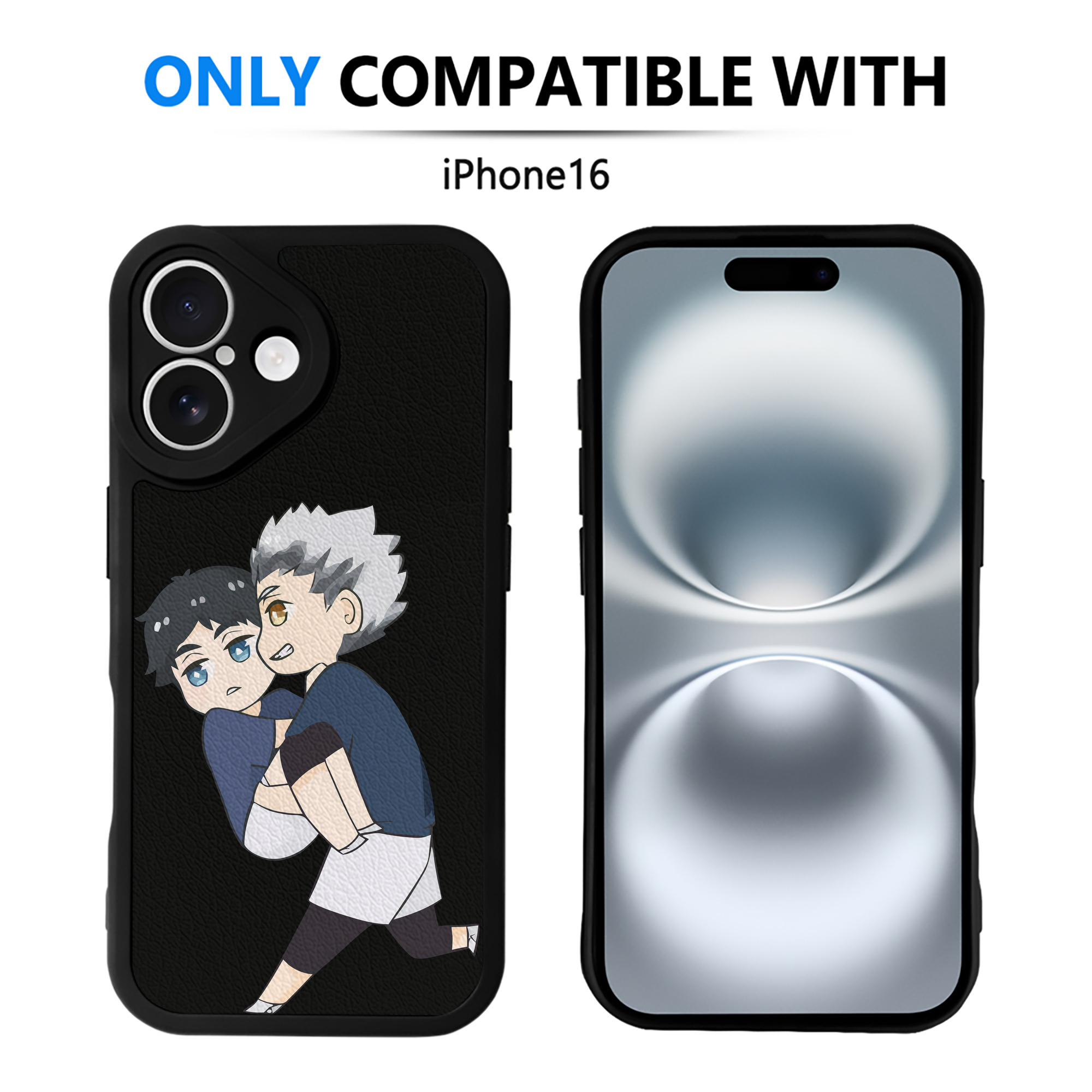 （画像用） ハイキュー!! Haikyu!! 【iPhone 16シリーズ対応】シリコンスマホケース（レザー調） 材質：シリコン